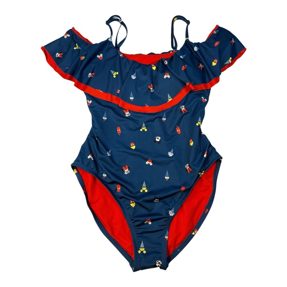 Disney Mickey & Minnie Navy Ruffle One Piece Swimsuit XL
